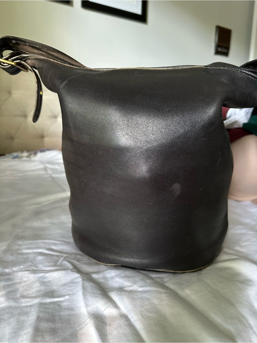 Vintage Coach USA United States Creed 70s 80s Black Duffle Cashin Cowhide